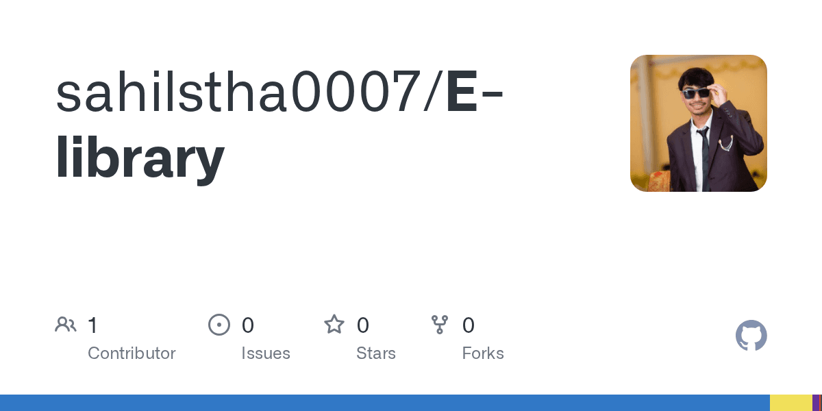 E-Library project — GitHub repository preview card